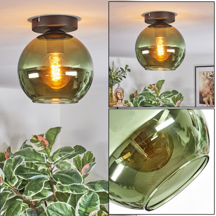 Koyoto Deckenleuchte Glas 20 cm Grün, 1-flammig