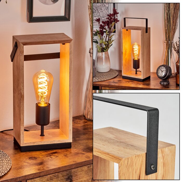 Kabimoi Tischleuchte Naturfarben, Schwarz, 1-flammig