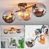 Koyoto Deckenleuchte Glas 15 cm Bernsteinfarben, Chrom, Klar, Rauchfarben, 4-flammig