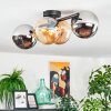 Koyoto Deckenleuchte Glas 15 cm Bernsteinfarben, Chrom, Rauchfarben, 4-flammig