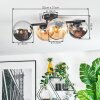 Koyoto Deckenleuchte Glas 15 cm Bernsteinfarben, Chrom, Rauchfarben, 4-flammig
