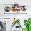 Koyoto Deckenleuchte Glas 15 cm Chrom, Gold, Klar, Kupferfarben, Rauchfarben, 4-flammig