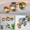 Koyoto Deckenleuchte Glas 15 cm Blau, Gold, Grün, Klar, Rauchfarben, 4-flammig