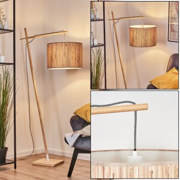 Bongal Stehleuchte 40 cm Naturfarben, Weiß, 1-flammig
