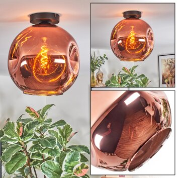 Ripoll Deckenleuchte Glas 30 cm Kupferfarben, 1-flammig