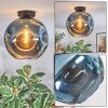 Ripoll Deckenleuchte Glas 30 cm Blau, 1-flammig