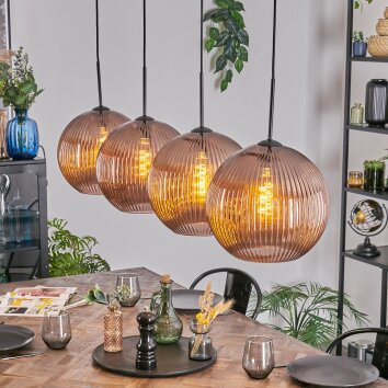 Koyoto Hängeleuchte Glas 30 cm Kupferfarben, 4-flammig