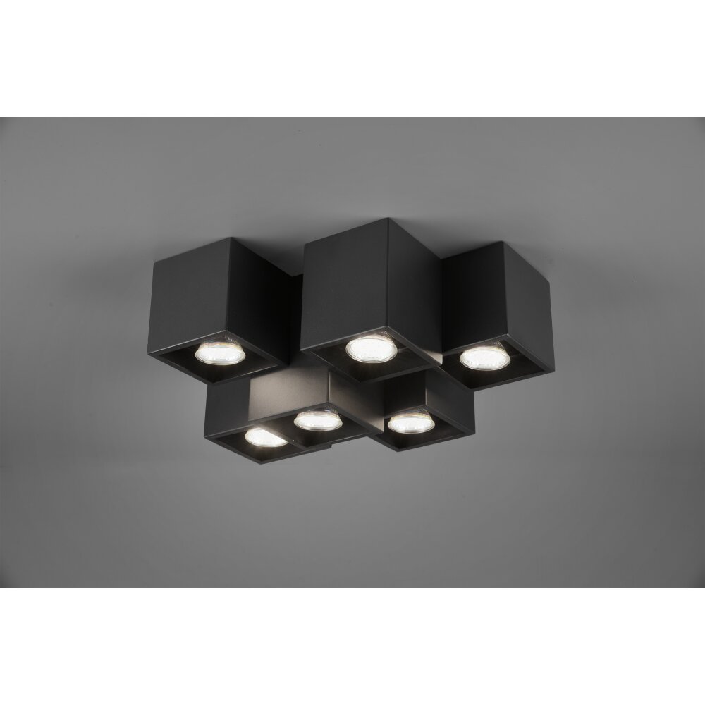 Trio Fernando Deckenleuchte Schwarz, 6-flammig main product photo