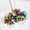 Gastor Pendelleuchte Glas 15 cm Blau, Grün, Klar, Kupferfarben, 8-flammig