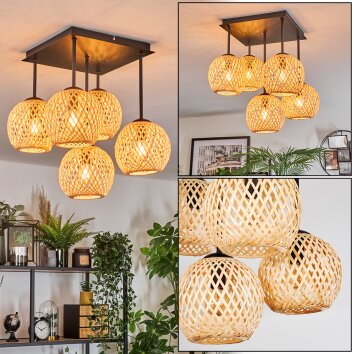 Basto Deckenleuchte 15 cm Naturfarben, 5-flammig