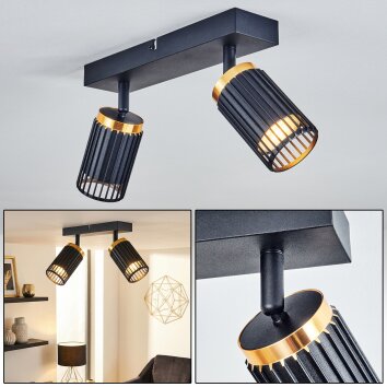 Fenik Deckenleuchte Schwarz, 2-flammig