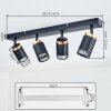 Fenik Deckenleuchte Schwarz, 4-flammig