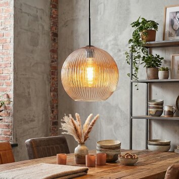 Koyoto Hängeleuchte Glas 30 cm Bernsteinfarben, Klar, 1-flammig