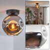 Ripoll Deckenleuchte Glas 20 cm Chrom, Rauchfarben, 1-flammig
