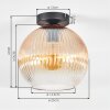 Koyoto Deckenleuchte Glas 25 cm Bernsteinfarben, Klar, 1-flammig