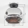 Ripoll Deckenleuchte Glas 25 cm Chrom, Rauchfarben, 1-flammig
