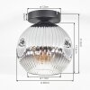 Ripoll Deckenleuchte Glas 20 cm Chrom, Klar, Rauchfarben, 1-flammig