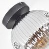 Ripoll Deckenleuchte Glas 20 cm Chrom, Klar, Rauchfarben, 1-flammig
