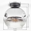 Ripoll Deckenleuchte Glas 25 cm Chrom, Klar, Rauchfarben, 1-flammig