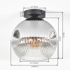Ripoll Deckenleuchte Glas 25 cm Klar, Rauchfarben, 1-flammig
