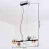Chehalis Pendelleuchte Glas 10 cm, 12 cm, 15 cm Bernsteinfarben, Klar, Rauchfarben, 8-flammig