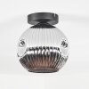 Ripoll Deckenleuchte Glas 20 cm Chrom, Rauchfarben, 1-flammig