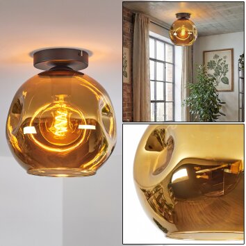 Ripoll Deckenleuchte Glas 25 cm Gold, 1-flammig
