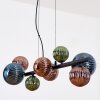 Chehalis Pendelleuchte Glas 10 cm, 12 cm, 15 cm Blau, Grün, Kupferfarben, 8-flammig