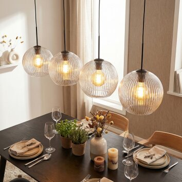 Koyoto Hängeleuchte Glas 25 cm Klar, 4-flammig