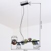 Chehalis Pendelleuchte Glas 10 cm, 12 cm, 15 cm Blau, Chrom, Grün, Klar, Rauchfarben, 8-flammig