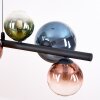 Chehalis Pendelleuchte Glas 10 cm, 12 cm, 15 cm Blau, Grün, Klar, Kupferfarben, 8-flammig