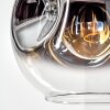 Ripoll Hängeleuchte Glas 25 cm Chrom, Klar, Rauchfarben, 1-flammig