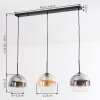 Koyoto Hängeleuchte Glas 25 cm Bernsteinfarben, Klar, Rauchfarben, 3-flammig