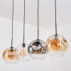 Ripoll Hängeleuchte Glas 30 cm Bernsteinfarben, Klar, Rauchfarben, 4-flammig