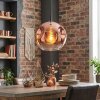 Ripoll Hängeleuchte Glas 30 cm Klar, Kupferfarben, 1-flammig