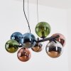 Gastor Pendelleuchte Glas 15 cm Blau, Chrom, Grün, Kupferfarben, Rauchfarben, 8-flammig