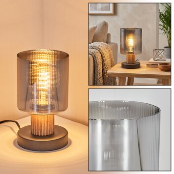 Mador Tischleuchte Naturfarben, Schwarz, 1-flammig