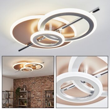 Gorin Deckenleuchte LED Champagnerfarben, Chrom, Silber, 1-flammig
