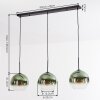 Koyoto Hängeleuchte Glas 25 cm Grün, Klar, 3-flammig