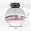 Koyoto Deckenleuchte Glas 25 cm Klar, Rauchfarben, 1-flammig
