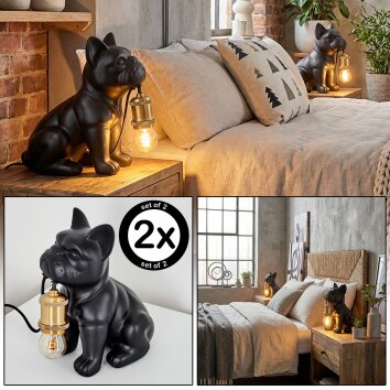 Harol Tischleuchte 2-er Set Schwarz, 1-flammig