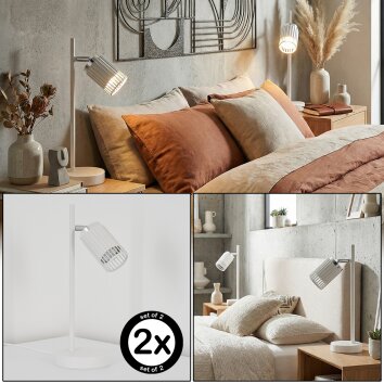 Fenik Tischleuchte 2-er Set Weiß, 1-flammig