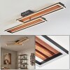 Macos Deckenleuchte LED Holzoptik, Schwarz, 1-flammig