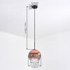 Ripoll Hängeleuchte Glas 25 cm Klar, Kupferfarben, 1-flammig