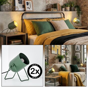 Horen Tischleuchte 2-er Set Grün, 1-flammig