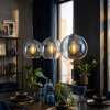 Koyoto Hängeleuchte Glas 25 cm Blau, Klar, 3-flammig