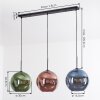 Koyoto Hängeleuchte Glas 30 cm Blau, Grün, Kupferfarben, 3-flammig