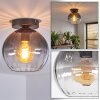 Koyoto Deckenleuchte Glas 20 cm Klar, Rauchfarben, 1-flammig