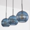 Koyoto Hängeleuchte Glas 25 cm Blau, 3-flammig