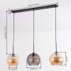 Koyoto Hängeleuchte Glas 25 cm Bernsteinfarben, Rauchfarben, 3-flammig
